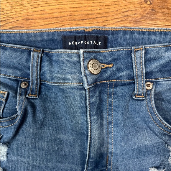 Aeropostale Ripped Cuffed Jean Shorts - Picture 2 of 6